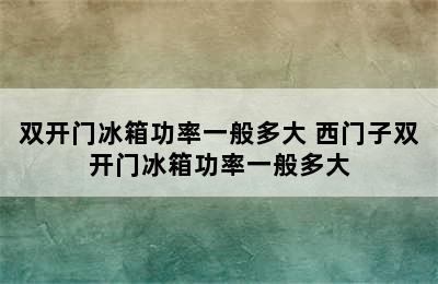 双开门冰箱功率一般多大 西门子双开门冰箱功率一般多大